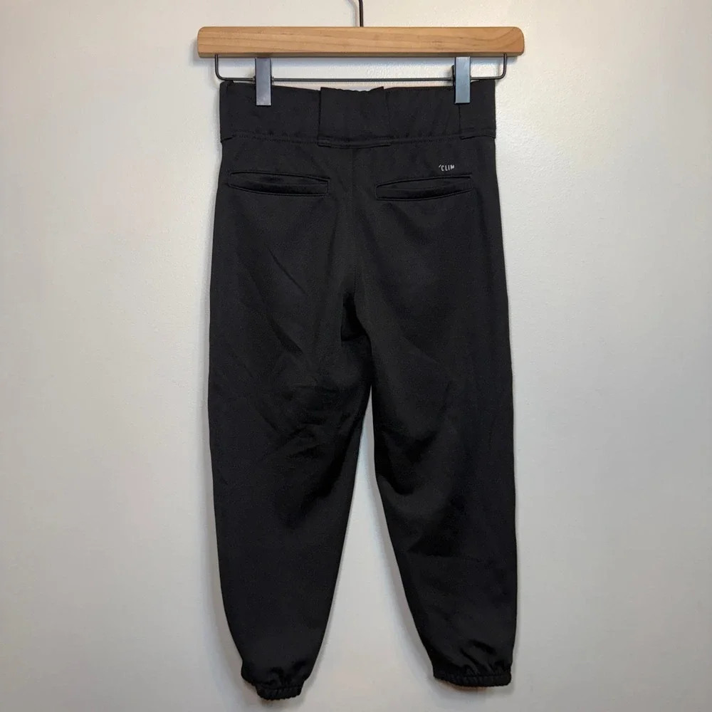 Adidas Kids Black Climalite Baseball Pants Youth Small Reinforced Knee Sport